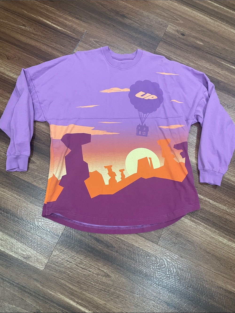 Disney Purple and Orange UP Graphic Long Sleeve Tee
